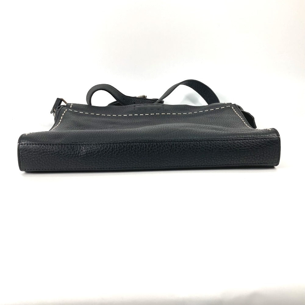 FENDI Handbag 7VA406 leather black Shoulder Bag Crossbody bag Selleria Peekaboo Iconic Fit mens Used