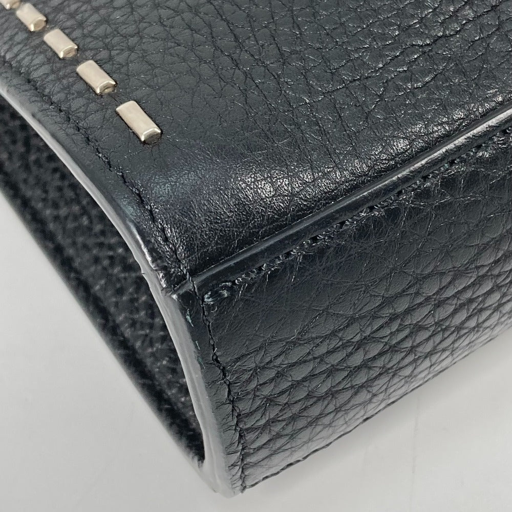 FENDI Handbag 7VA406 leather black Shoulder Bag Crossbody bag Selleria Peekaboo Iconic Fit mens Used