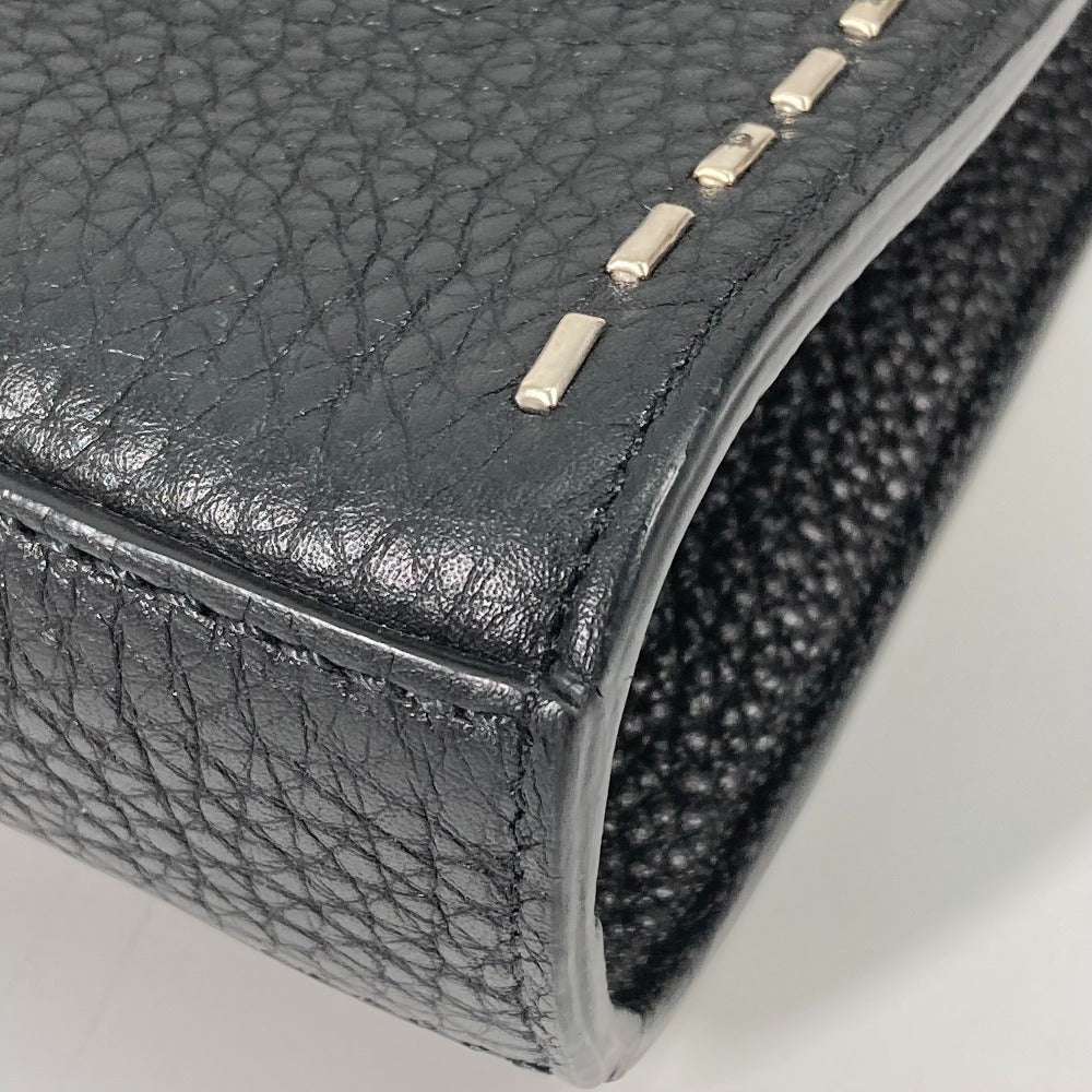FENDI Handbag 7VA406 leather black Shoulder Bag Crossbody bag Selleria Peekaboo Iconic Fit mens Used