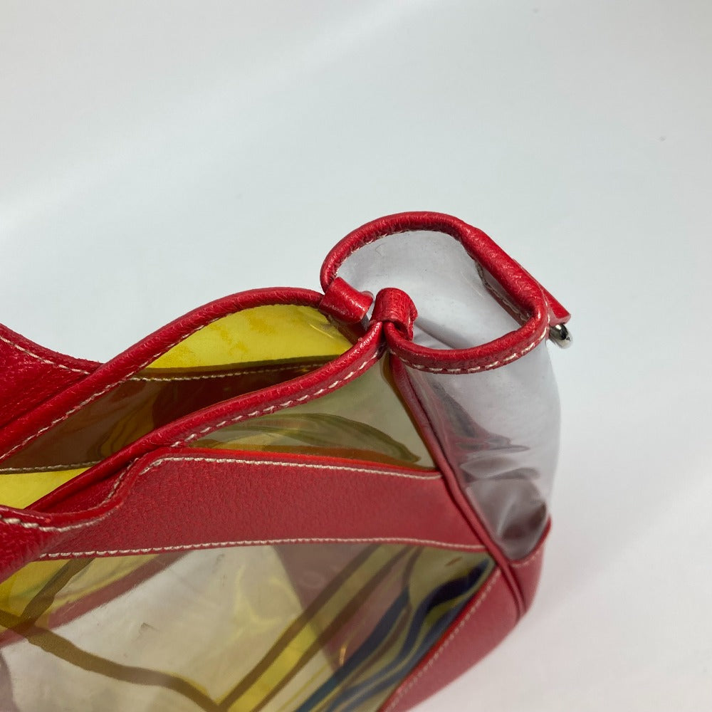 PRADA Shoulder Bag Plastics, Leather Red Plastics Bags logo Women Used