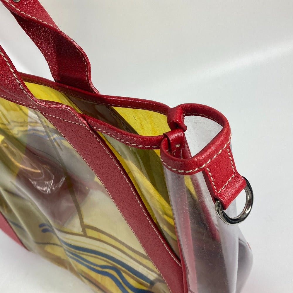 PRADA Shoulder Bag Plastics, Leather Red Plastics Bags logo Women Used