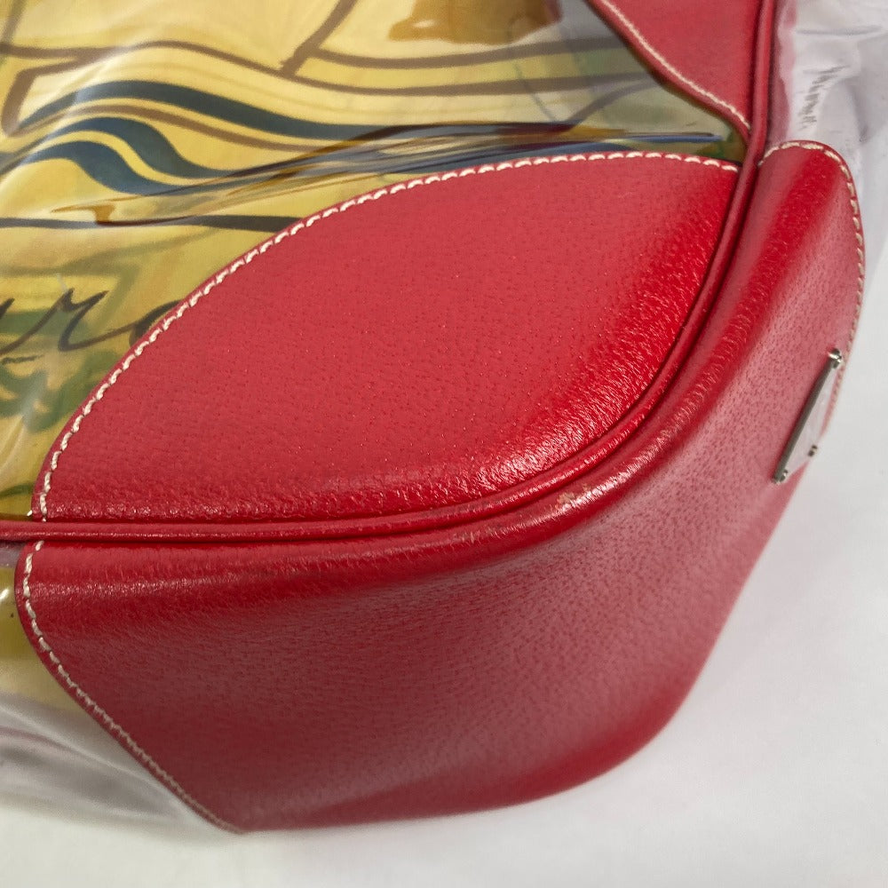 PRADA Shoulder Bag Plastics, Leather Red Plastics Bags logo Women Used