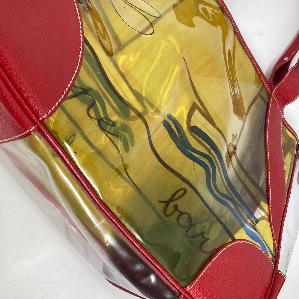 PRADA Shoulder Bag Plastics, Leather Red Plastics Bags logo Women Used