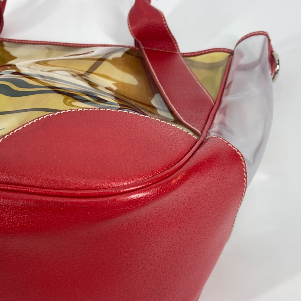 PRADA Shoulder Bag Plastics, Leather Red Plastics Bags logo Women Used