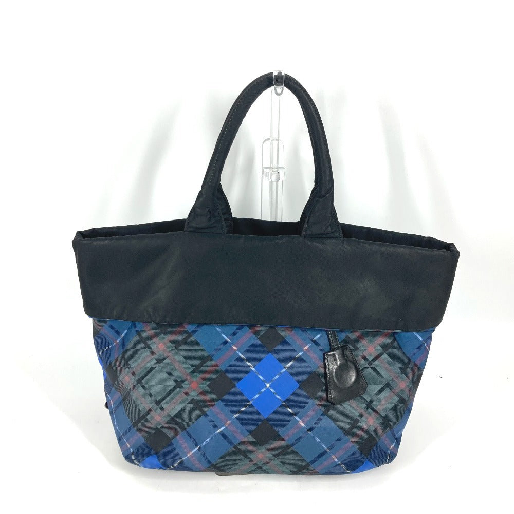 PRADA Shoulder Bag Nylon black check Bag Women Used
