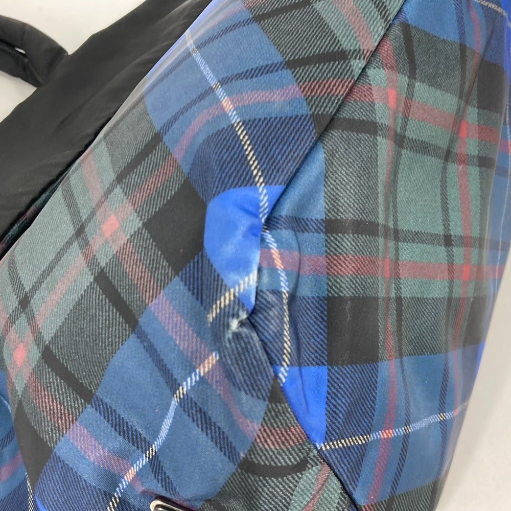 PRADA Shoulder Bag Nylon black check Bag Women Used