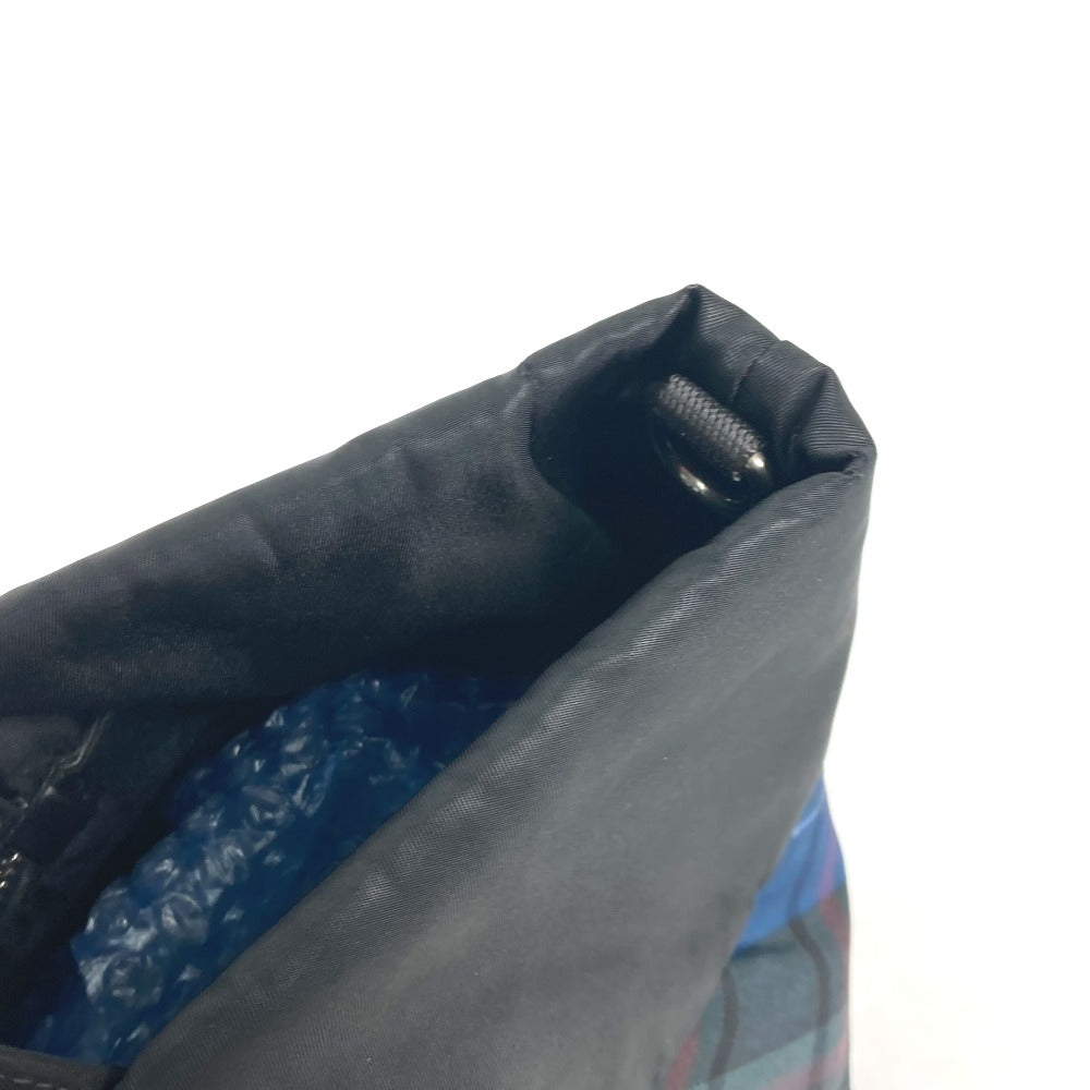 PRADA Shoulder Bag Nylon black check Bag Women Used