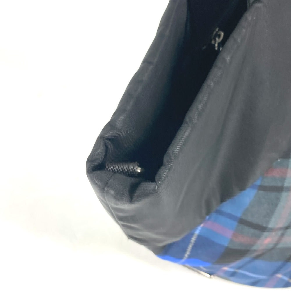 PRADA Shoulder Bag Nylon black check Bag Women Used
