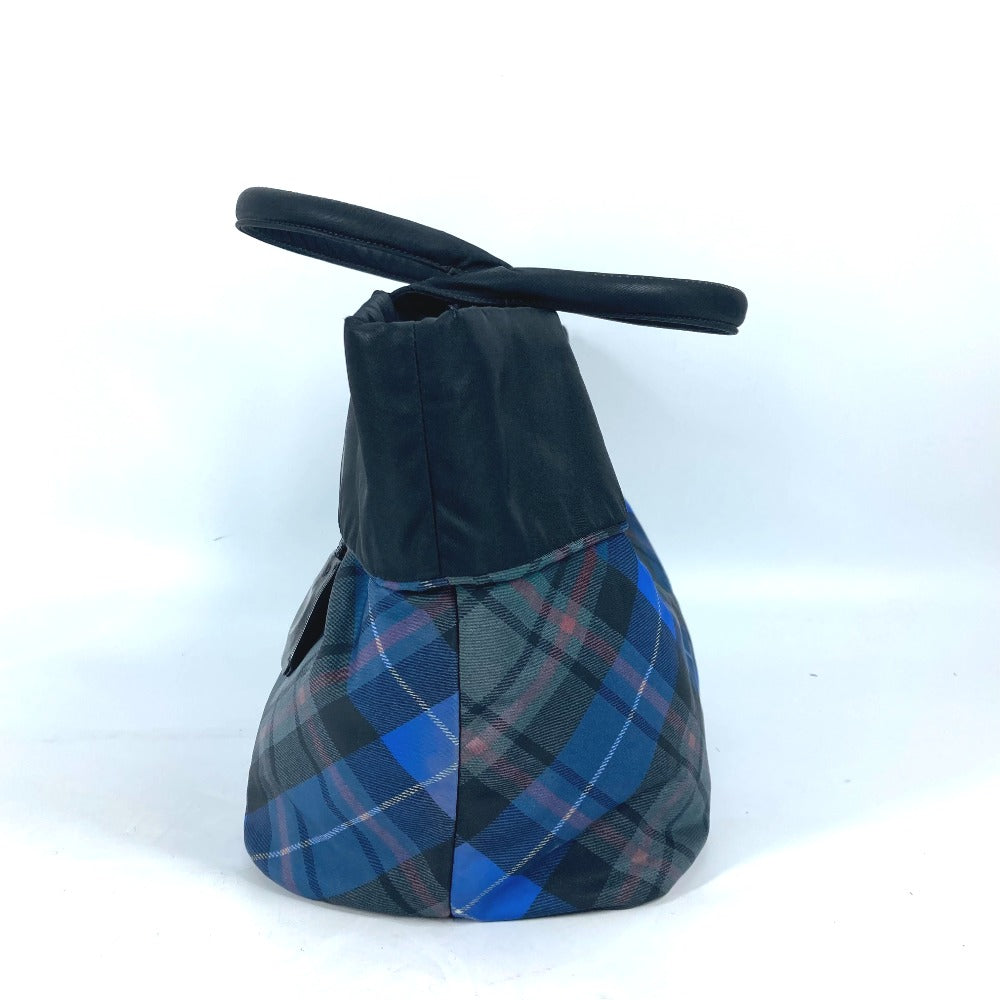 PRADA Shoulder Bag Nylon black check Bag Women Used