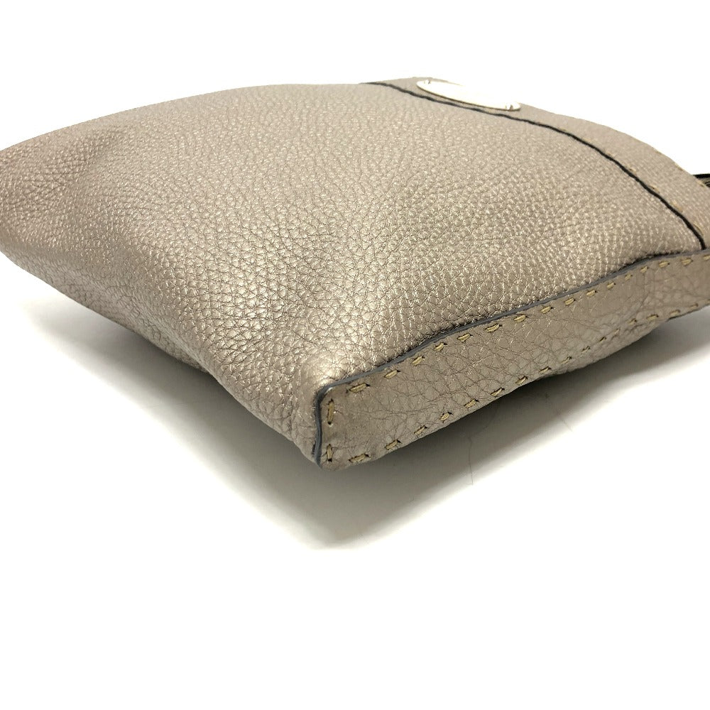 FENDI Shoulder Bag leather Metallic color Celeria Women Used