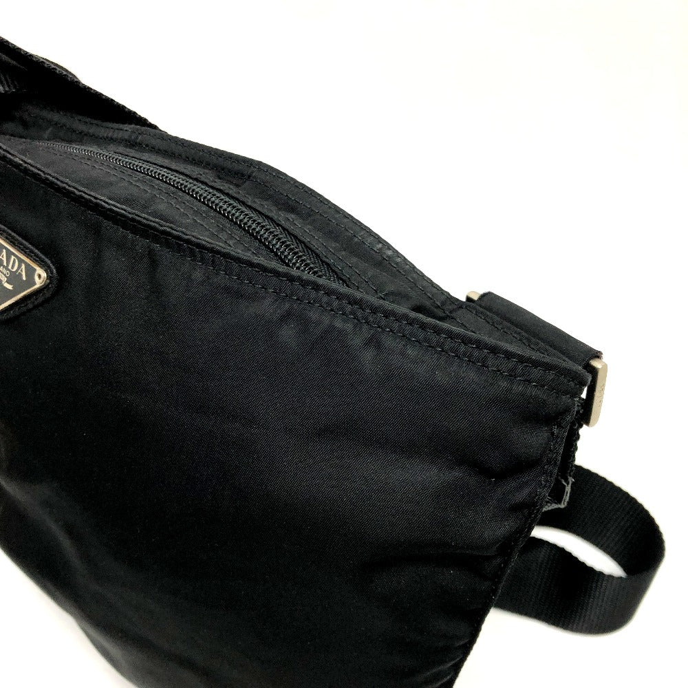 PRADA Shoulder Bag Nylon black Triangle logo Women Used