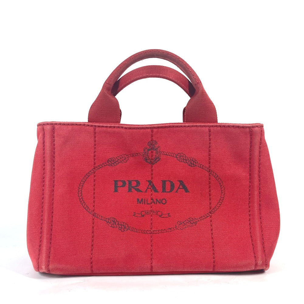 PRADA Tote Bag canvas Red With logo Canapa CANAPA MINI