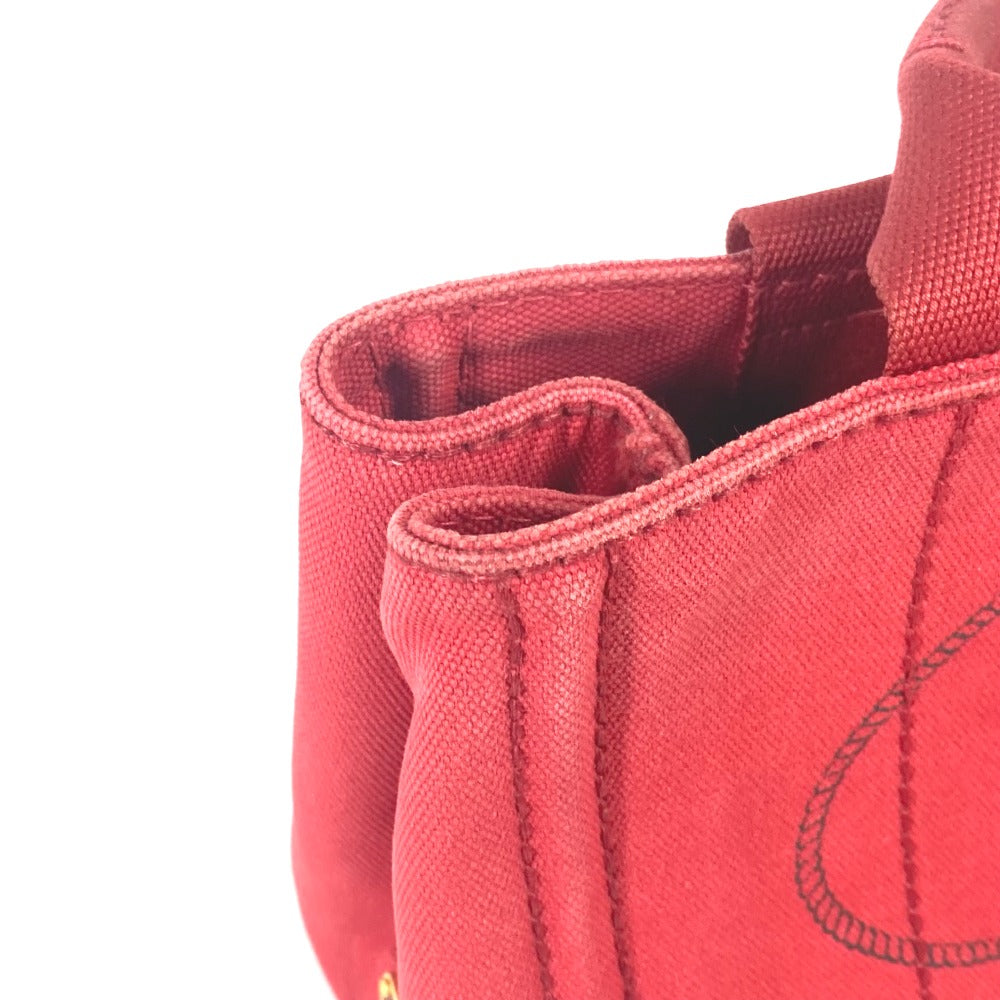 PRADA Tote Bag canvas Red With logo Canapa CANAPA MINI