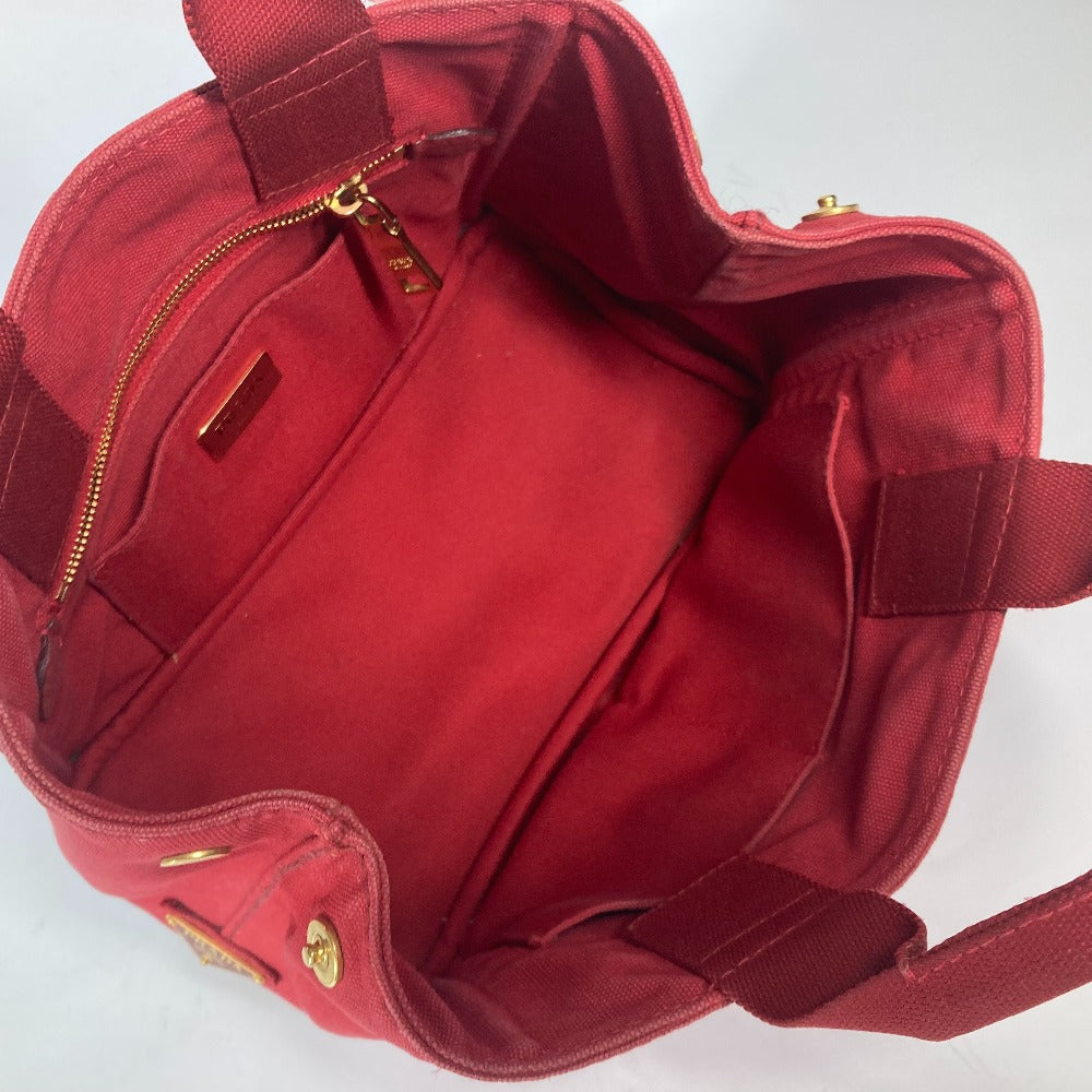 PRADA Tote Bag canvas Red With logo Canapa CANAPA MINI