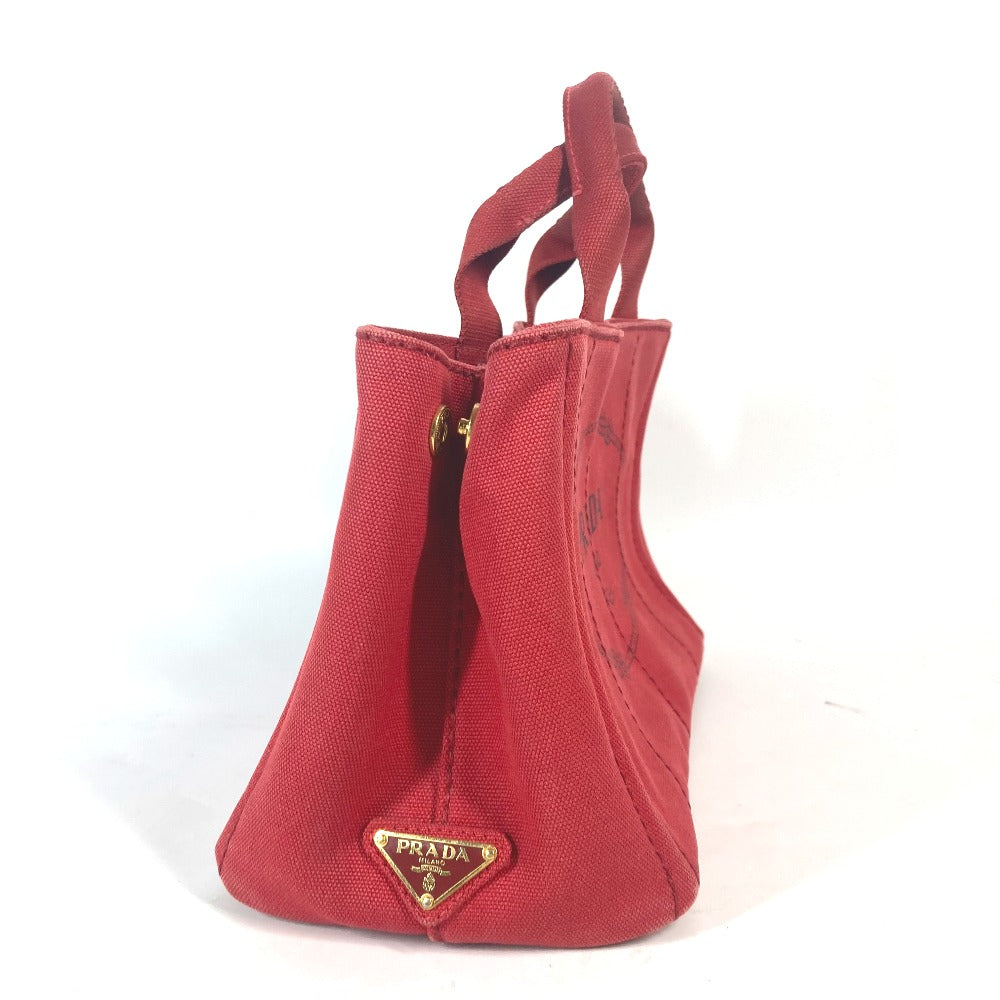 PRADA Tote Bag canvas Red With logo Canapa CANAPA MINI