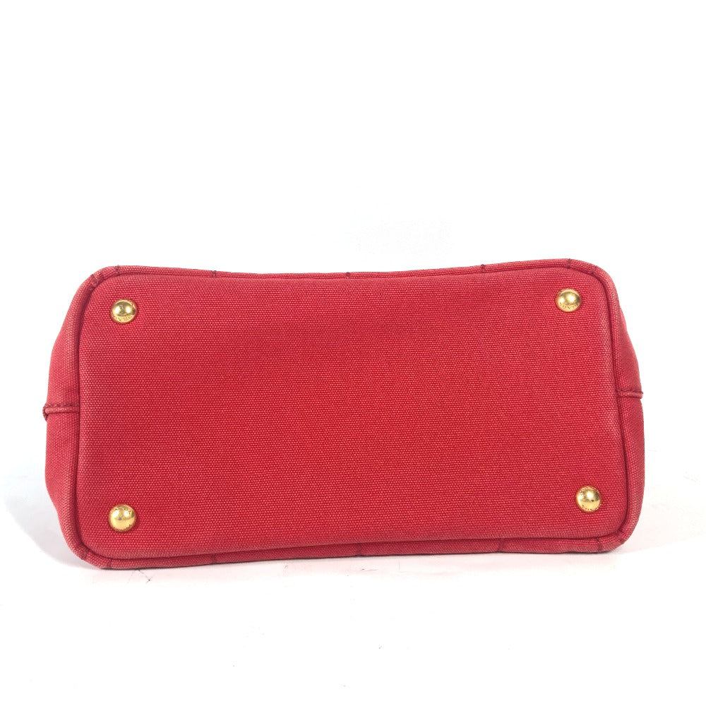 PRADA Tote Bag canvas Red With logo Canapa CANAPA MINI