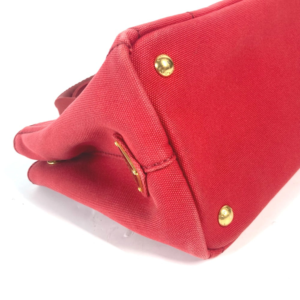 PRADA Tote Bag canvas Red With logo Canapa CANAPA MINI