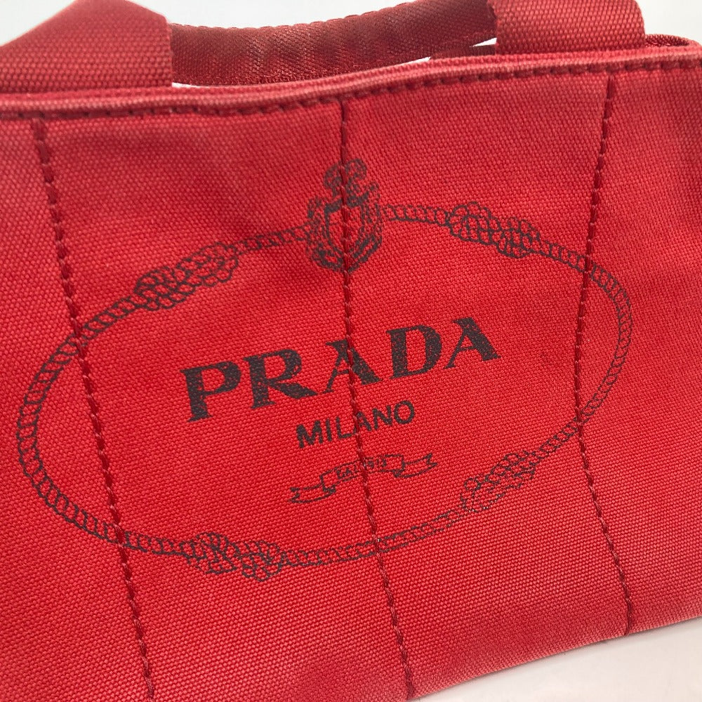 PRADA Tote Bag canvas Red With logo Canapa CANAPA MINI