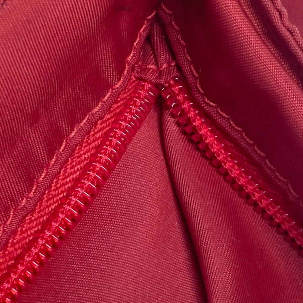 PRADA Shoulder Bag Nylon Red Pochette Triangle logo plate