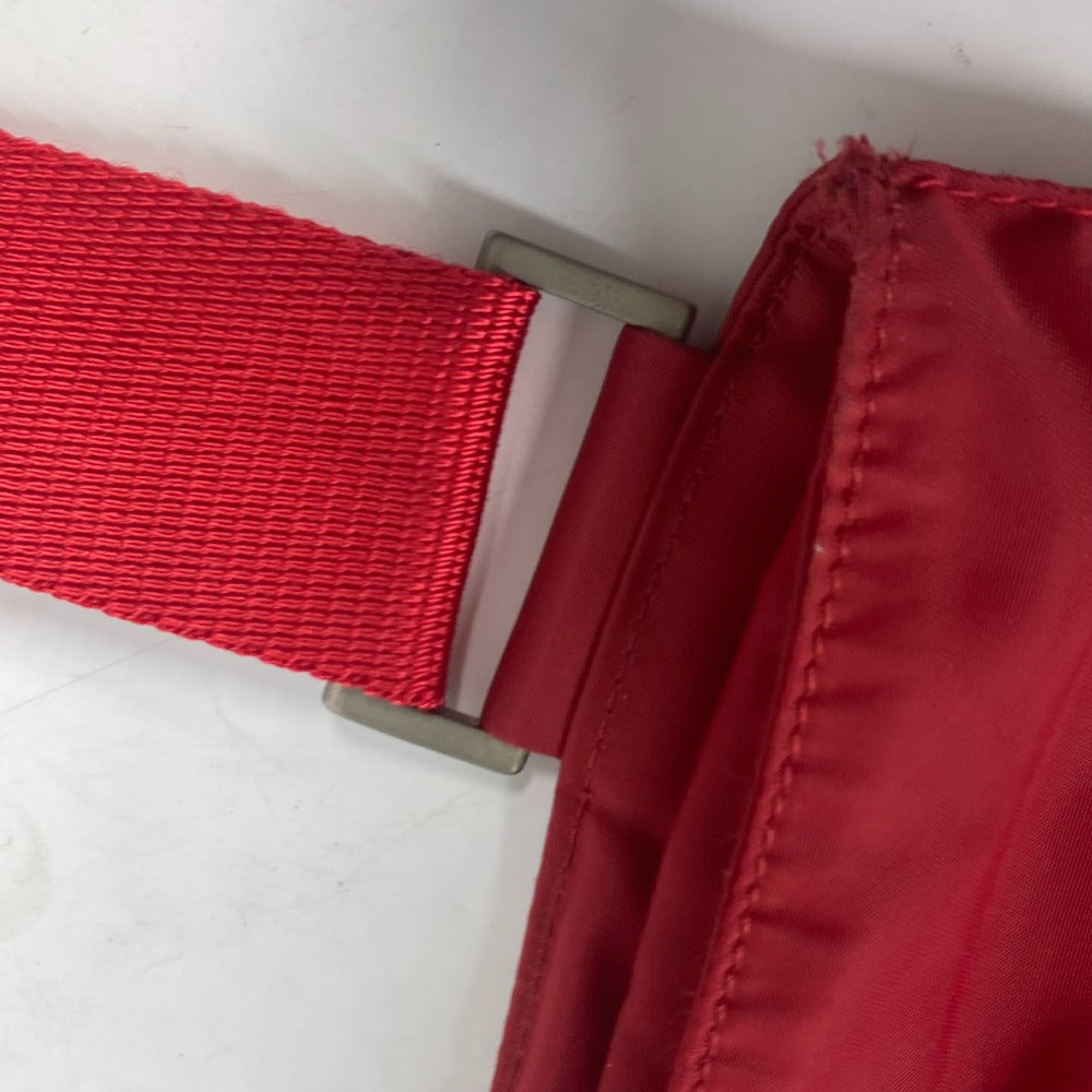PRADA Shoulder Bag Nylon Red Pochette Triangle logo plate