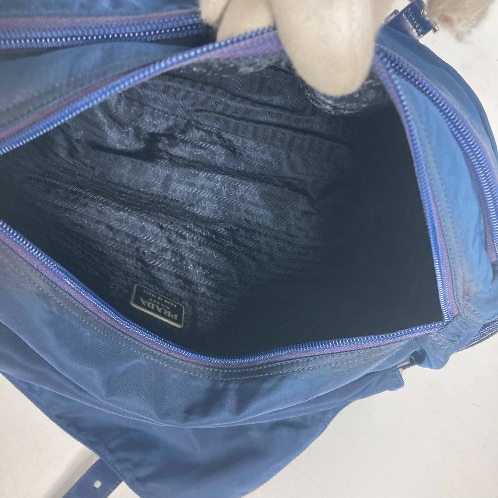 PRADA Shoulder Bag B1738 Nylon blue Triangle logo plate