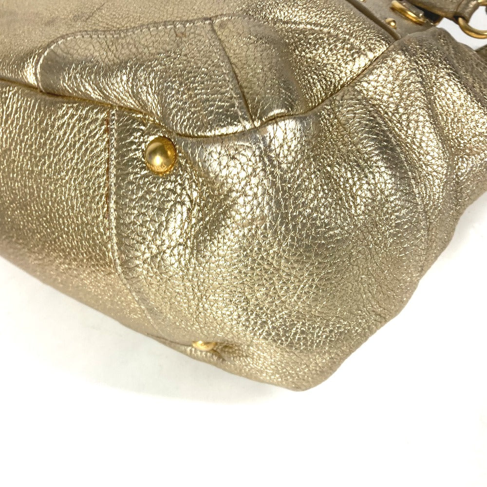 PRADA Shoulder Bag leather gold logo