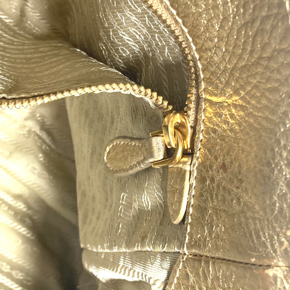 PRADA Shoulder Bag leather gold logo