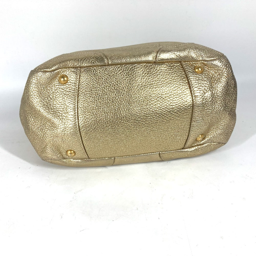 PRADA Shoulder Bag leather gold logo