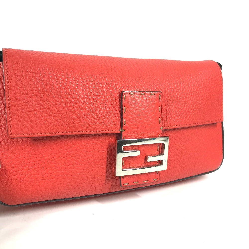 FENDI Shoulder Bag leather Red Mamma Bucket Celeria Women Used