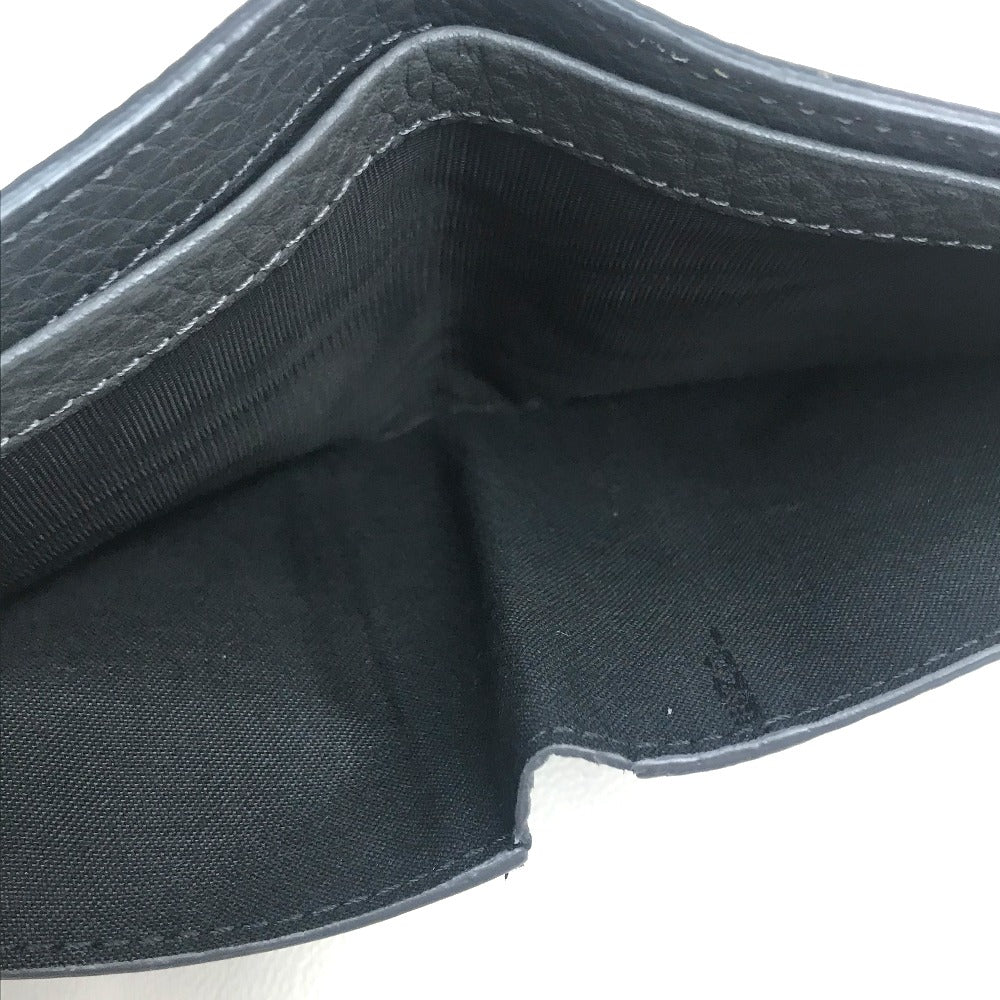 FENDI Folded wallet 7M0169 A4NR Calf leather dark gray x white FF logo stamp mens Used