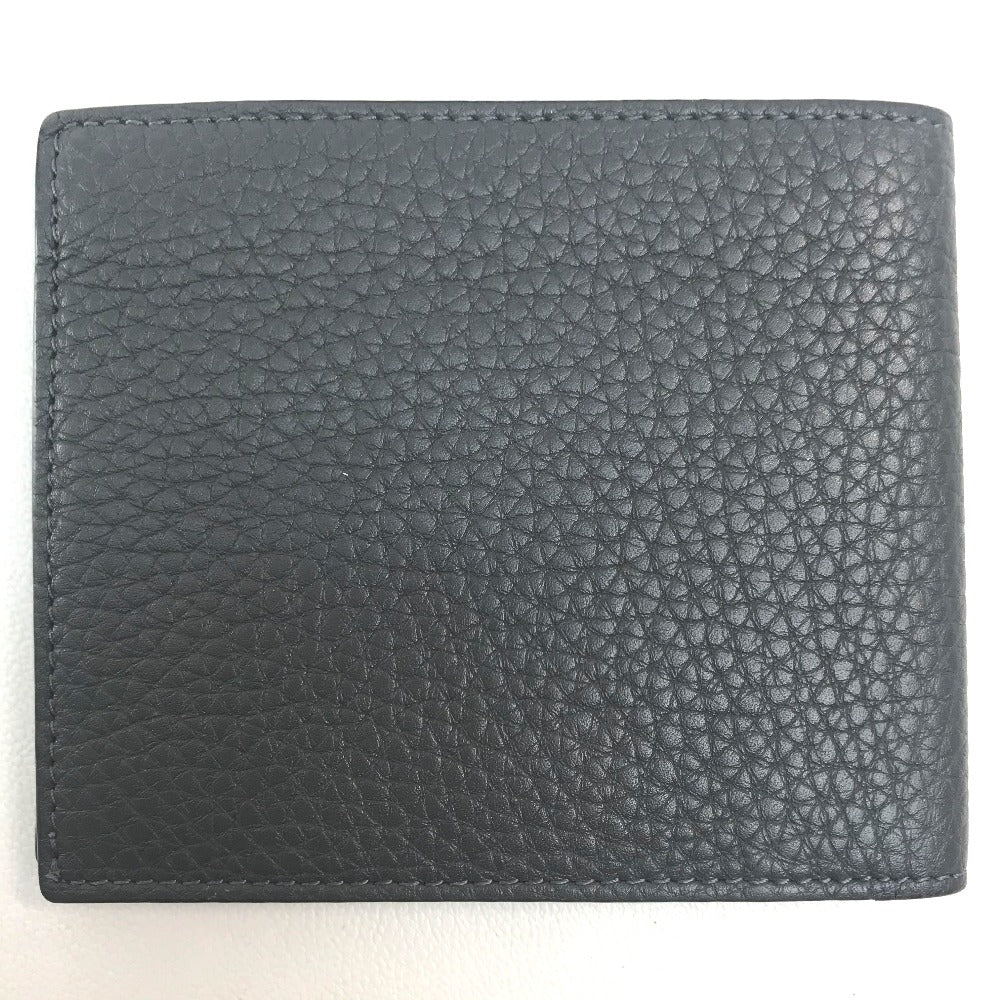 FENDI Folded wallet 7M0169 A4NR Calf leather dark gray x white FF logo stamp mens Used