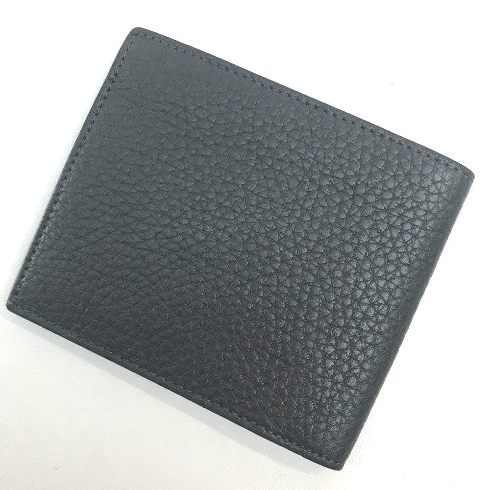 FENDI Folded wallet 7M0169 A4NR Calf leather dark gray x white FF logo stamp mens Used