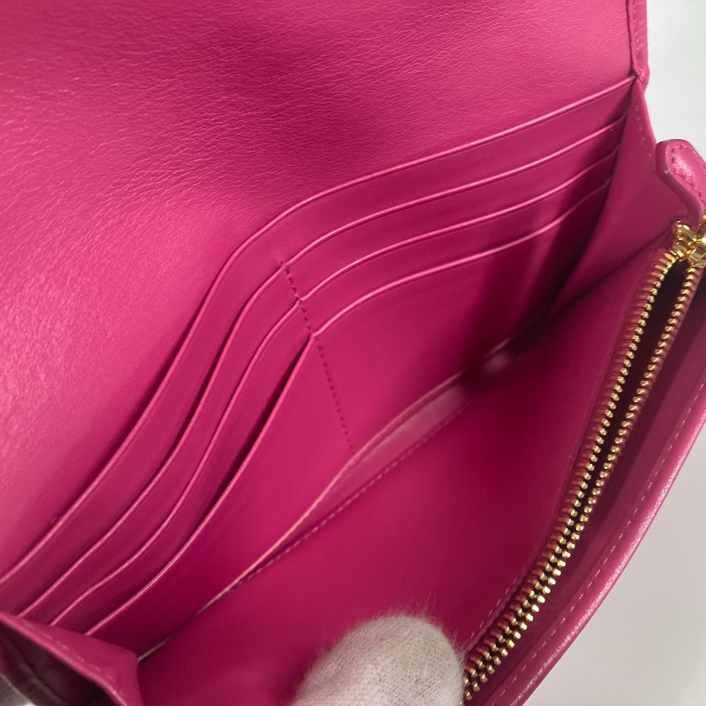 PRADA Long Wallet Purse 1MH019 velvet pink Long wallet logo Women Used