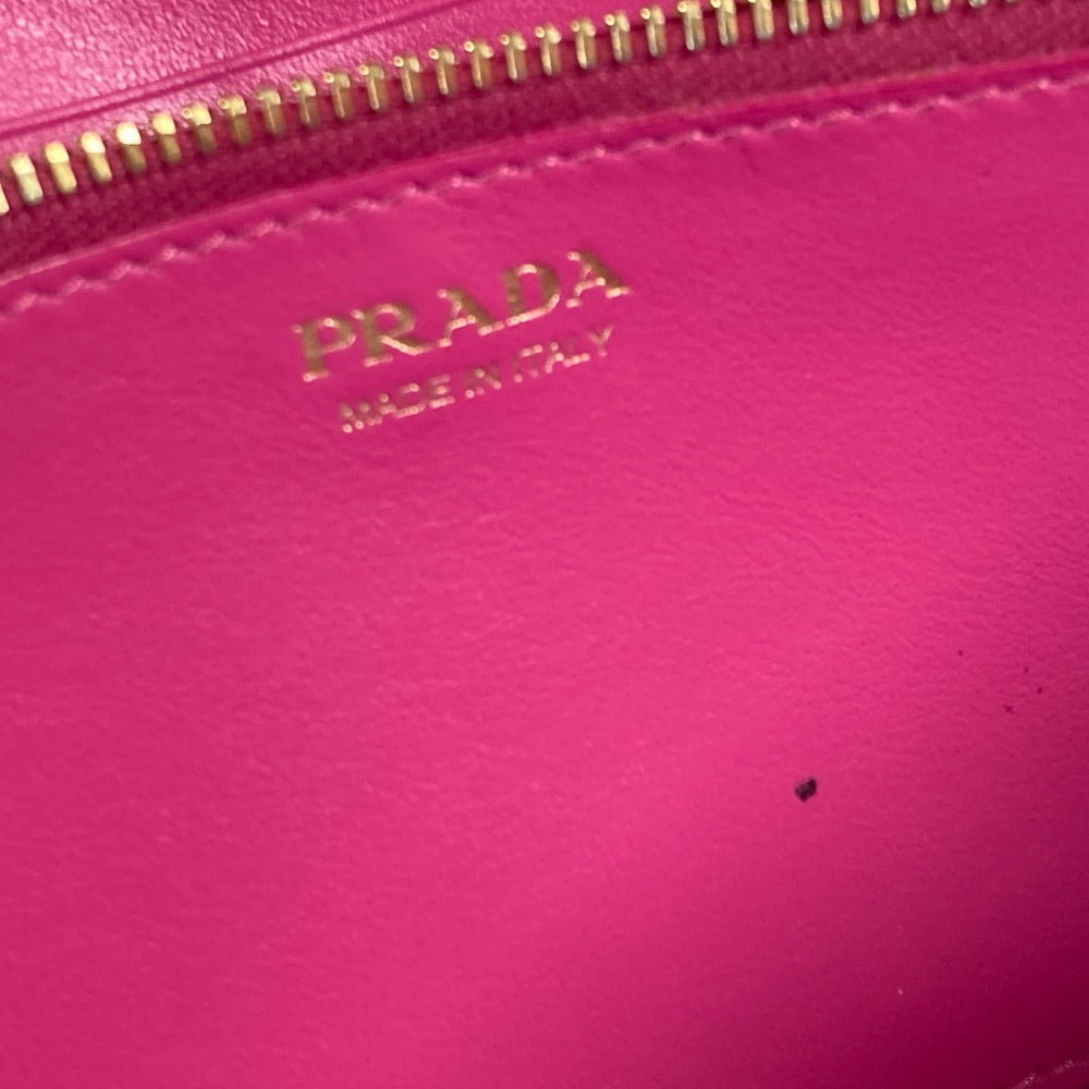 PRADA Long Wallet Purse 1MH019 velvet pink Long wallet logo Women Used
