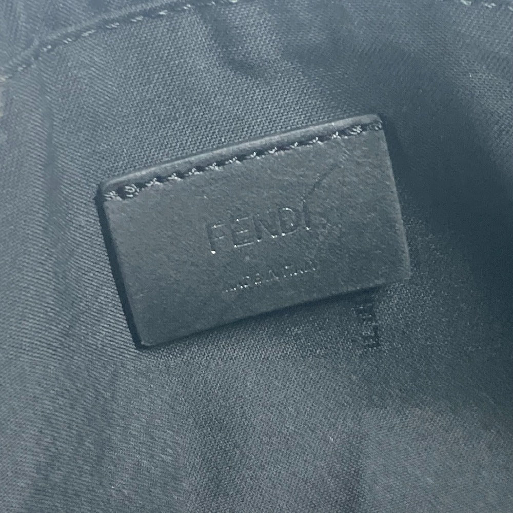 FENDI Clutch bag 7M0286 Leather / PVC black business bag Zucca logo