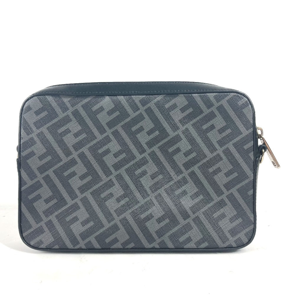 FENDI Clutch bag 7M0286 Leather / PVC black business bag Zucca logo