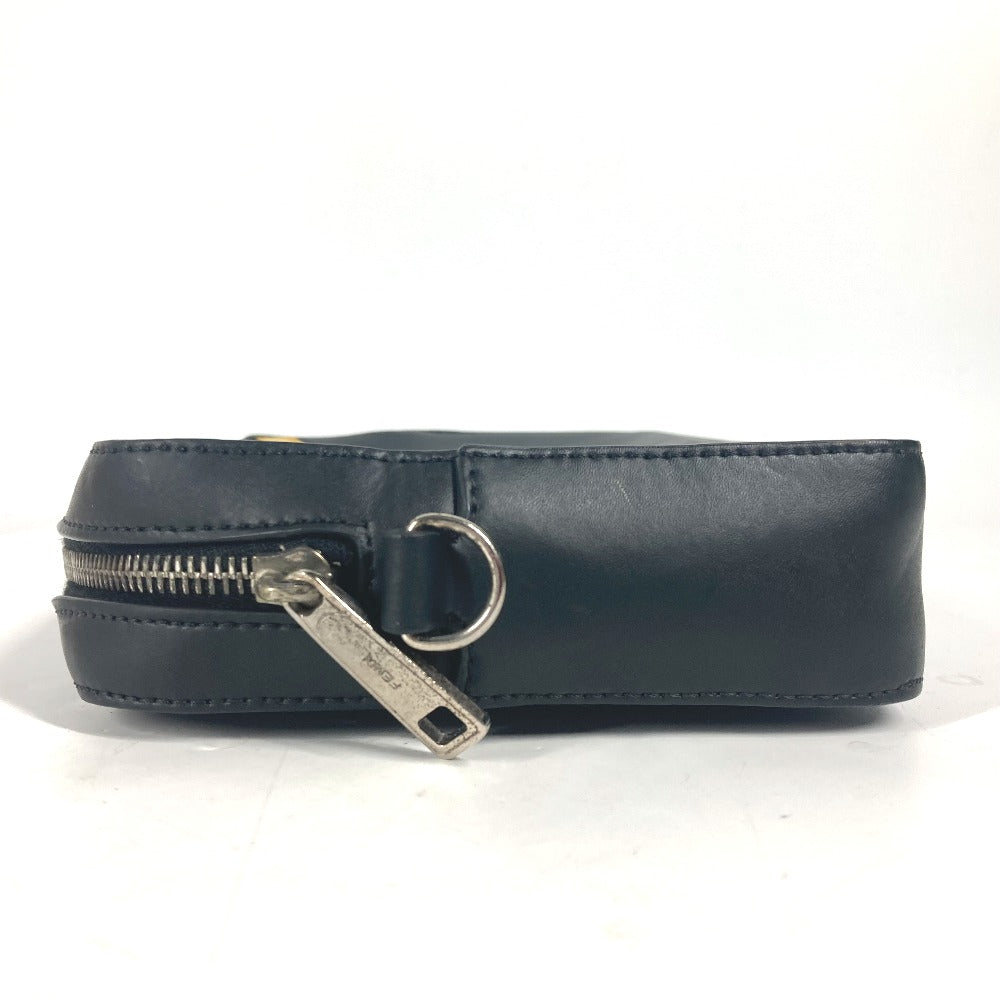 FENDI Clutch bag 7M0286 Leather / PVC black business bag Zucca logo