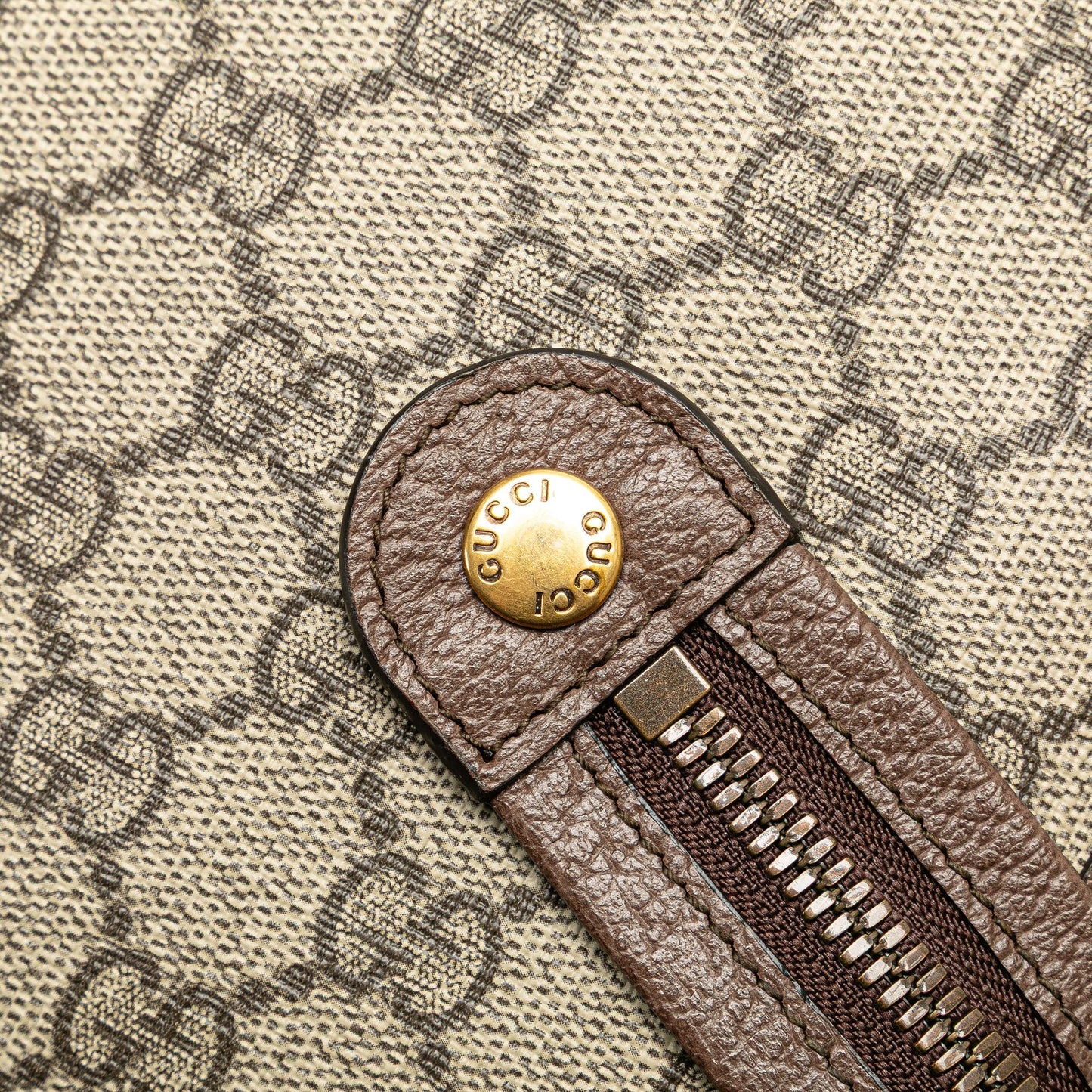 Brown Gucci GG Supreme Web Ophidia Clutch