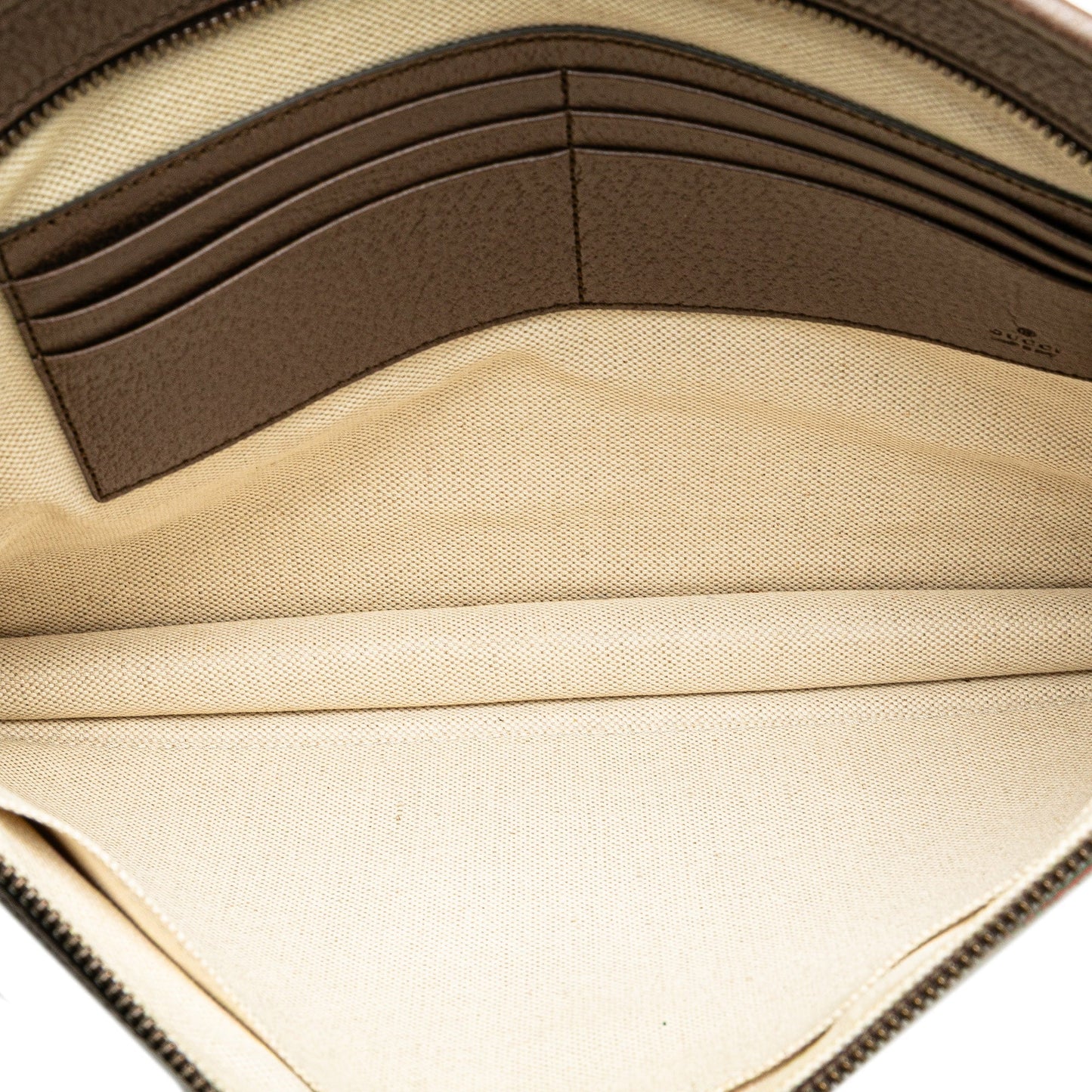 Brown Gucci GG Supreme Web Ophidia Clutch