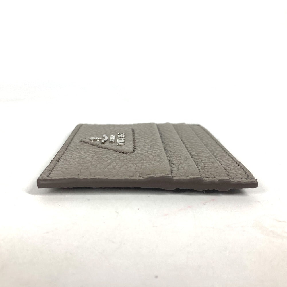 PRADA Card Case leather gray Triangle logo mens Used