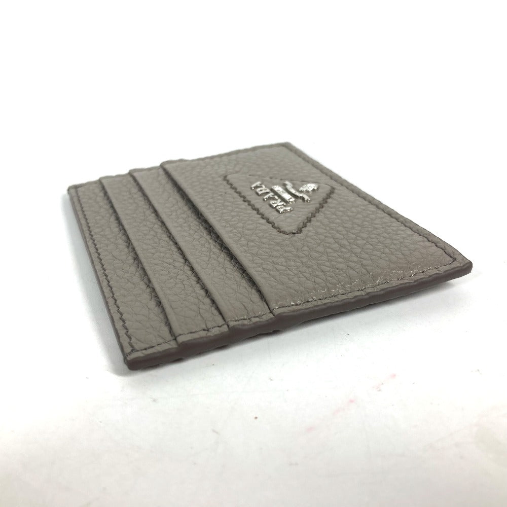 PRADA Card Case leather gray Triangle logo mens Used