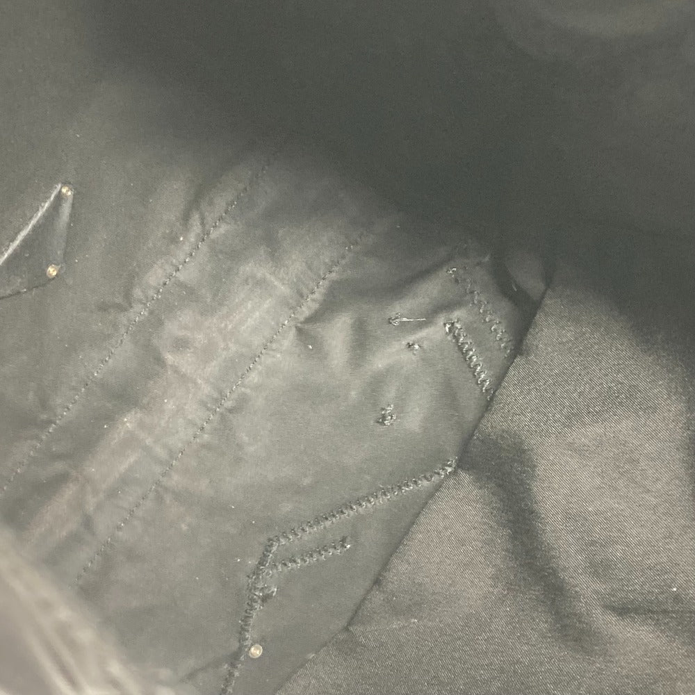 PRADA Tote Bag Nylon, Leather black Embroidery Flower Metal Flower