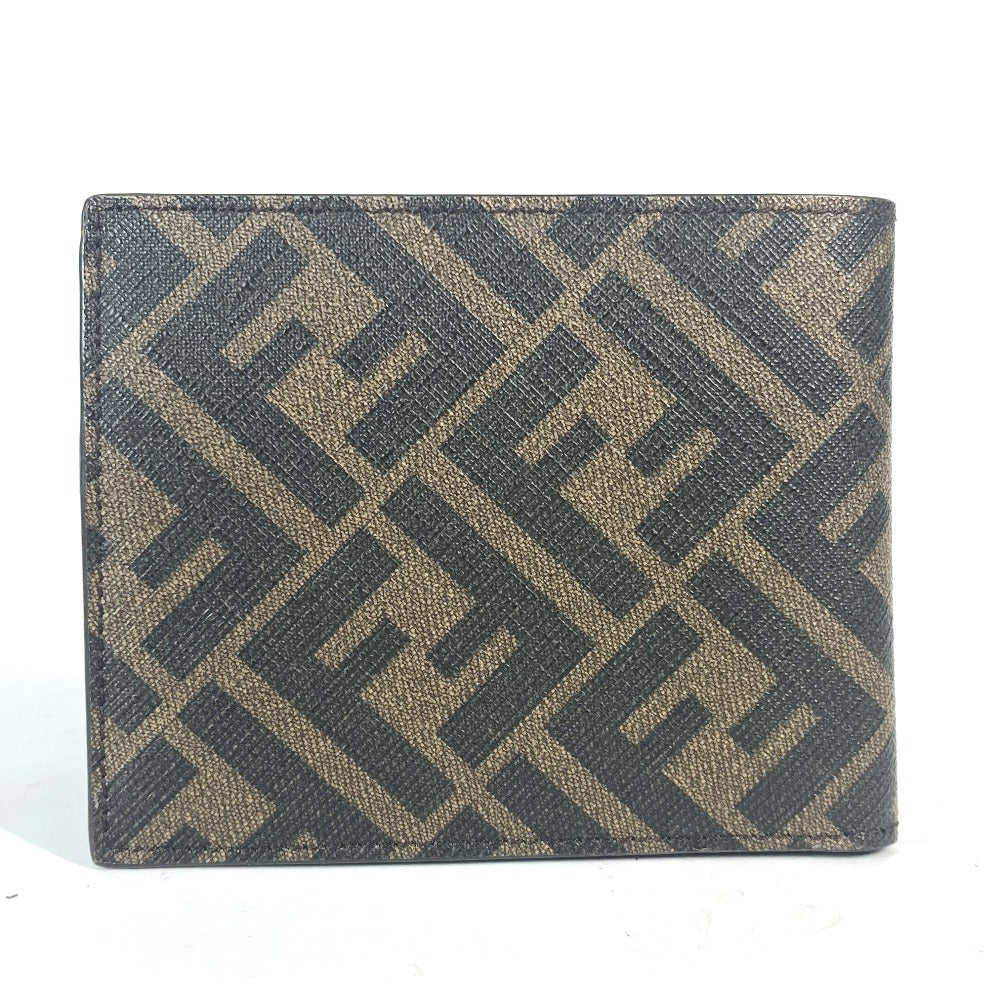 FENDI Folded wallet 7M0339 PVC / Leather Brown Zucca logo mens Used