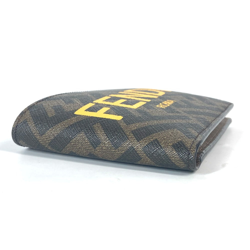 FENDI Folded wallet 7M0339 PVC / Leather Brown Zucca logo mens Used