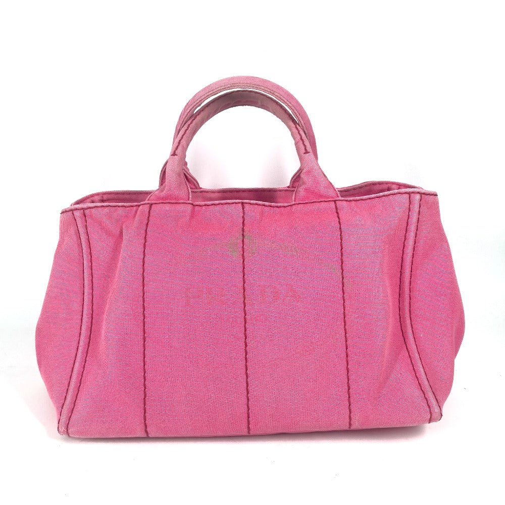 PRADA Handbag canvas pink Canapa logo M