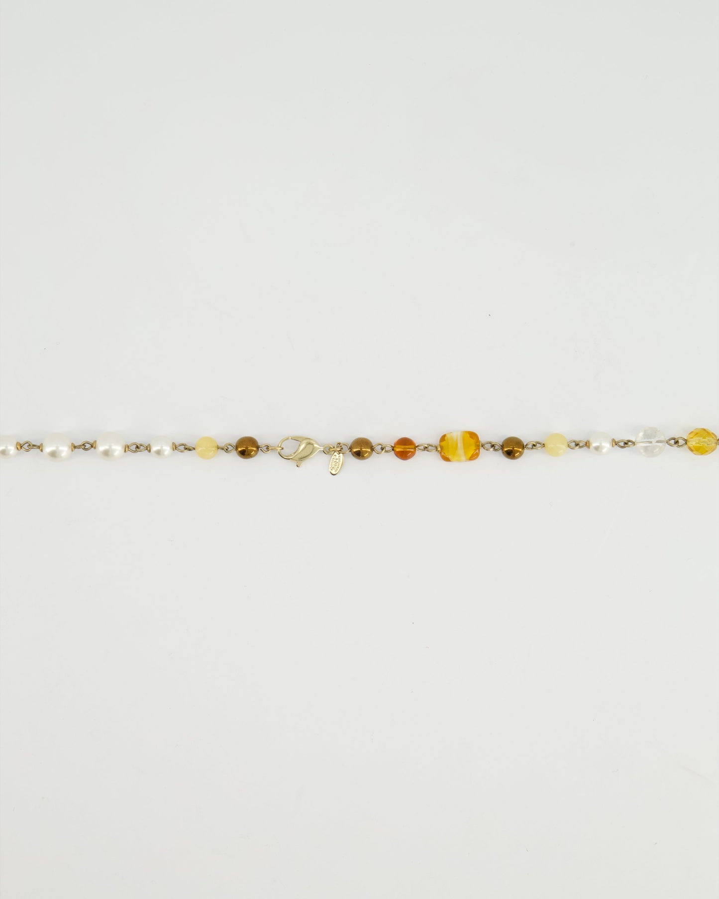 *HOT* Chanel Brown Glass Pearls and Gold CC Logo Necklace