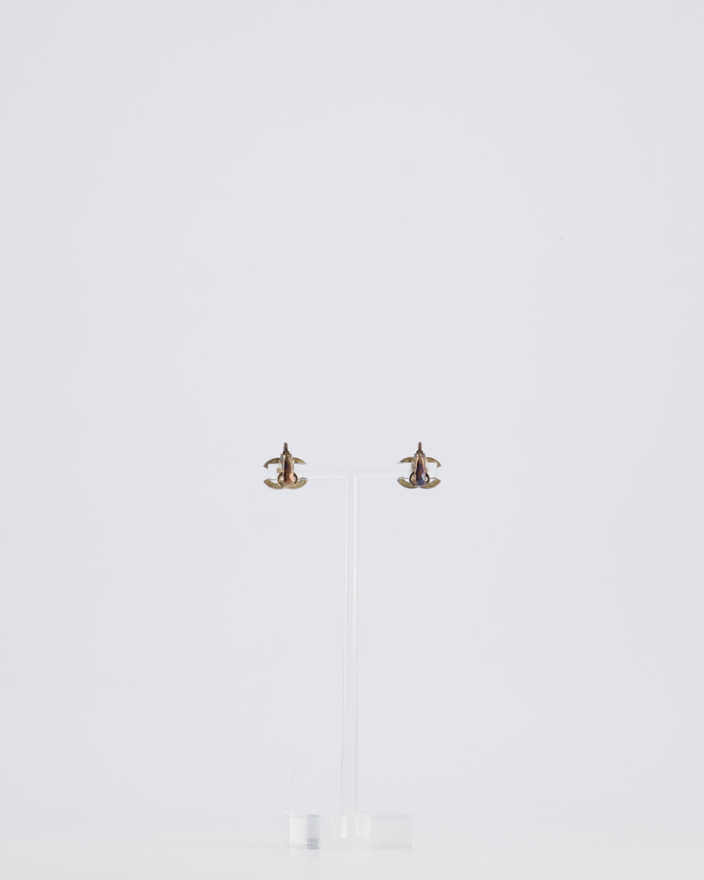 *HOT* Chanel Ruthenium and Black Enamel CC Logo Earrings
