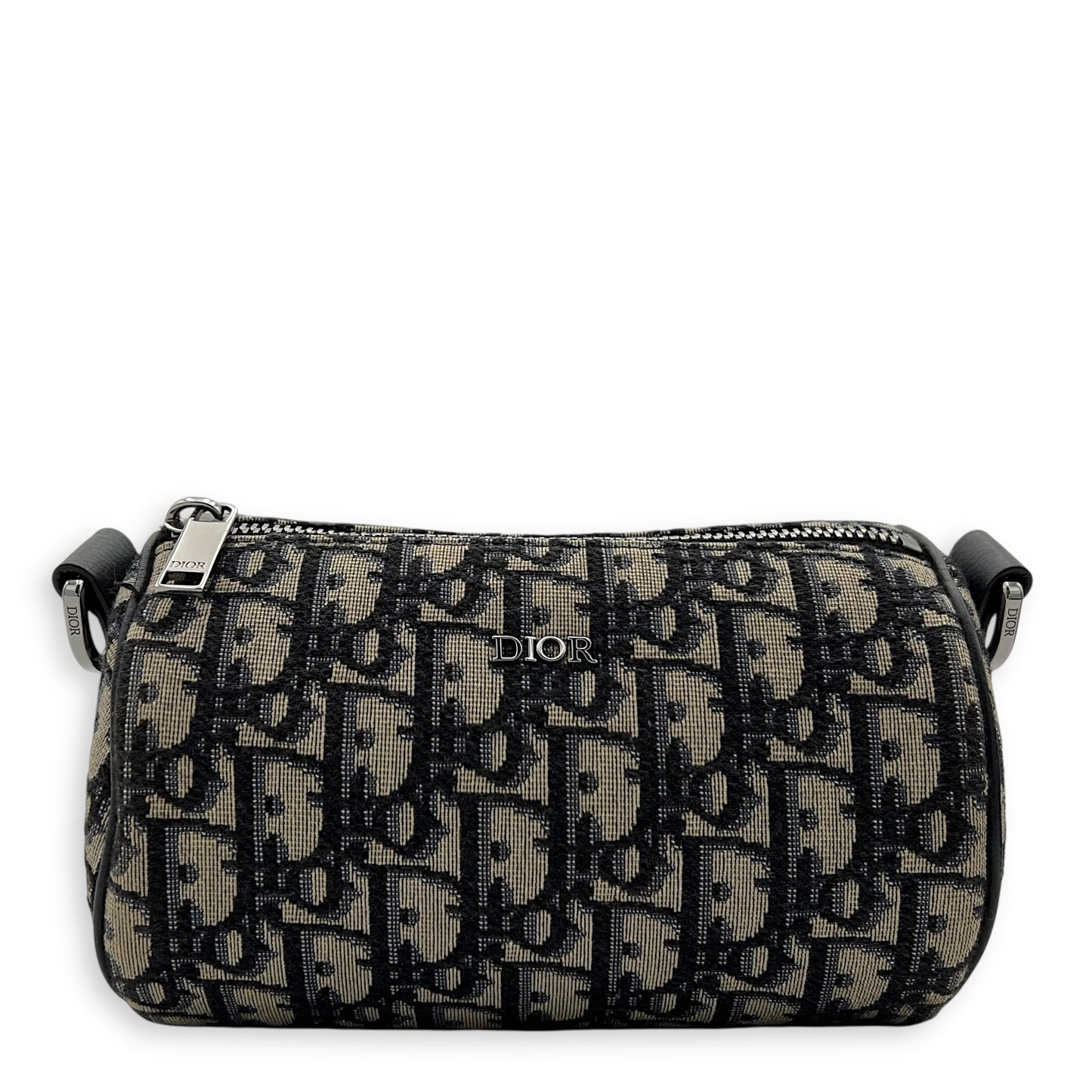 Roller Crossbody Bag Blue in Jacquard, Silver hardware