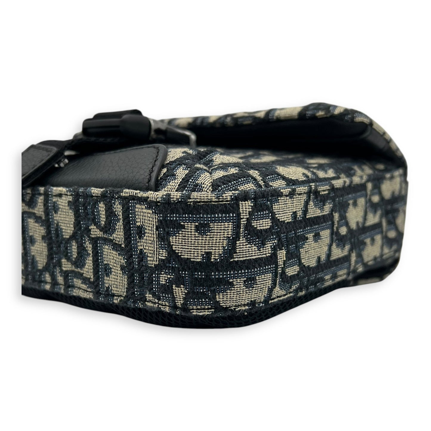 Oblique Blue Crossbody Bag in Jacquard, Silver hardware