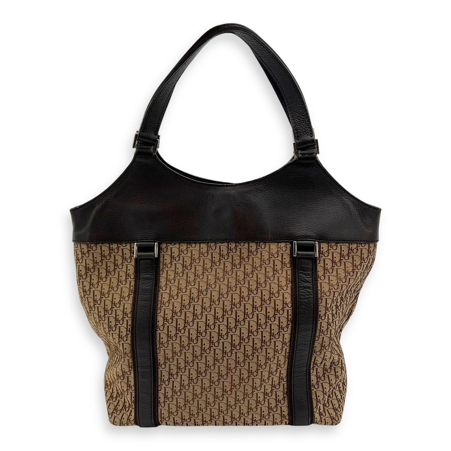 Street Chic Hobo Brown Shoulder Bag in Jacquard, Silver hardware